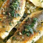 Pan Fried Sea Bass With Lemon Garlic Herb Sauce