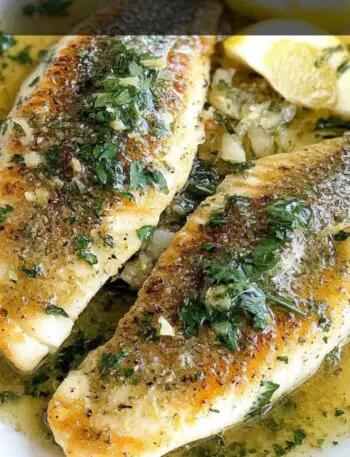 Pan Fried Sea Bass With Lemon Garlic Herb Sauce