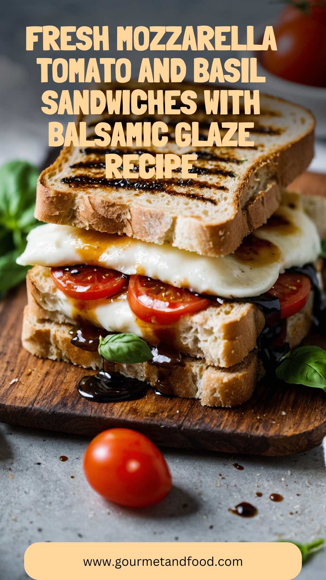 How To Make Fresh Mozzarella Tomato And Basil Sandwiches With Balsamic Glaze Recipe - Gourmet And Food