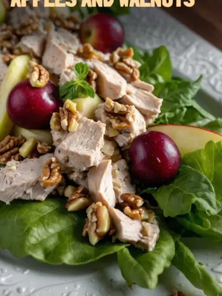 Chicken salad with apples and walnuts