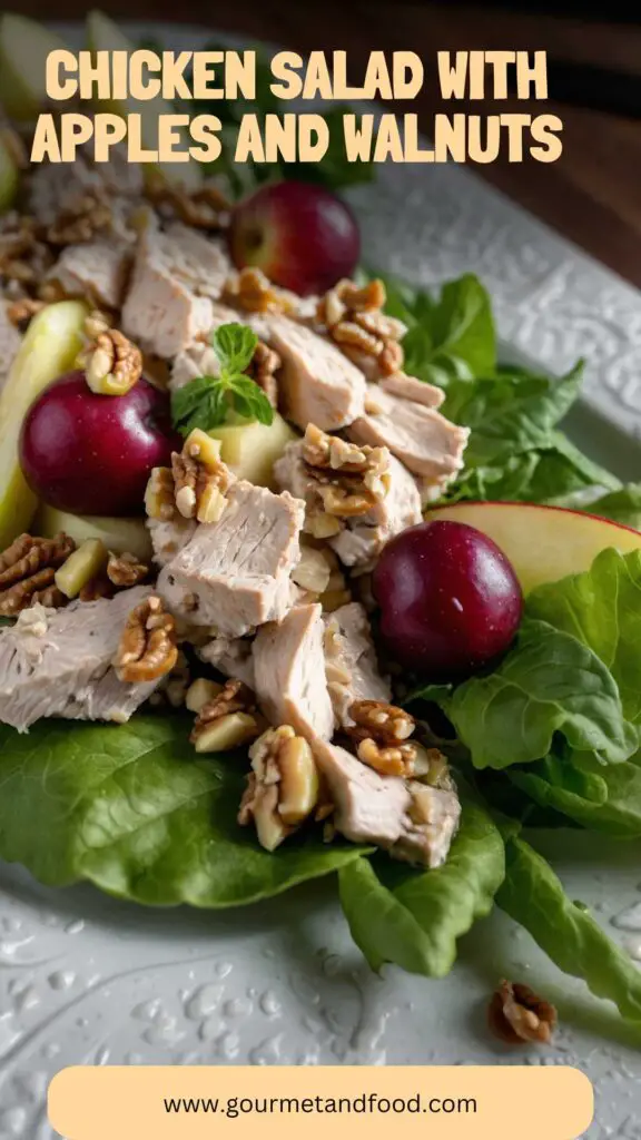 Chicken salad with apples and walnuts