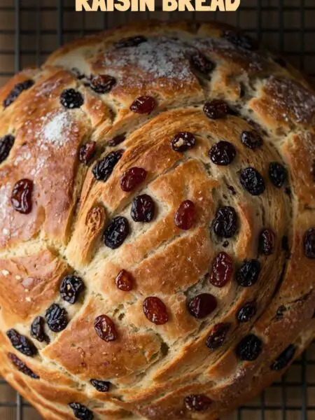 No Knead Cinnamon Raisin Bread