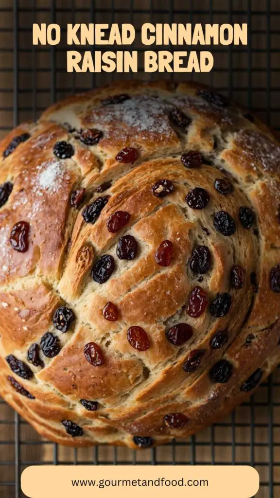 No Knead Cinnamon Raisin Bread