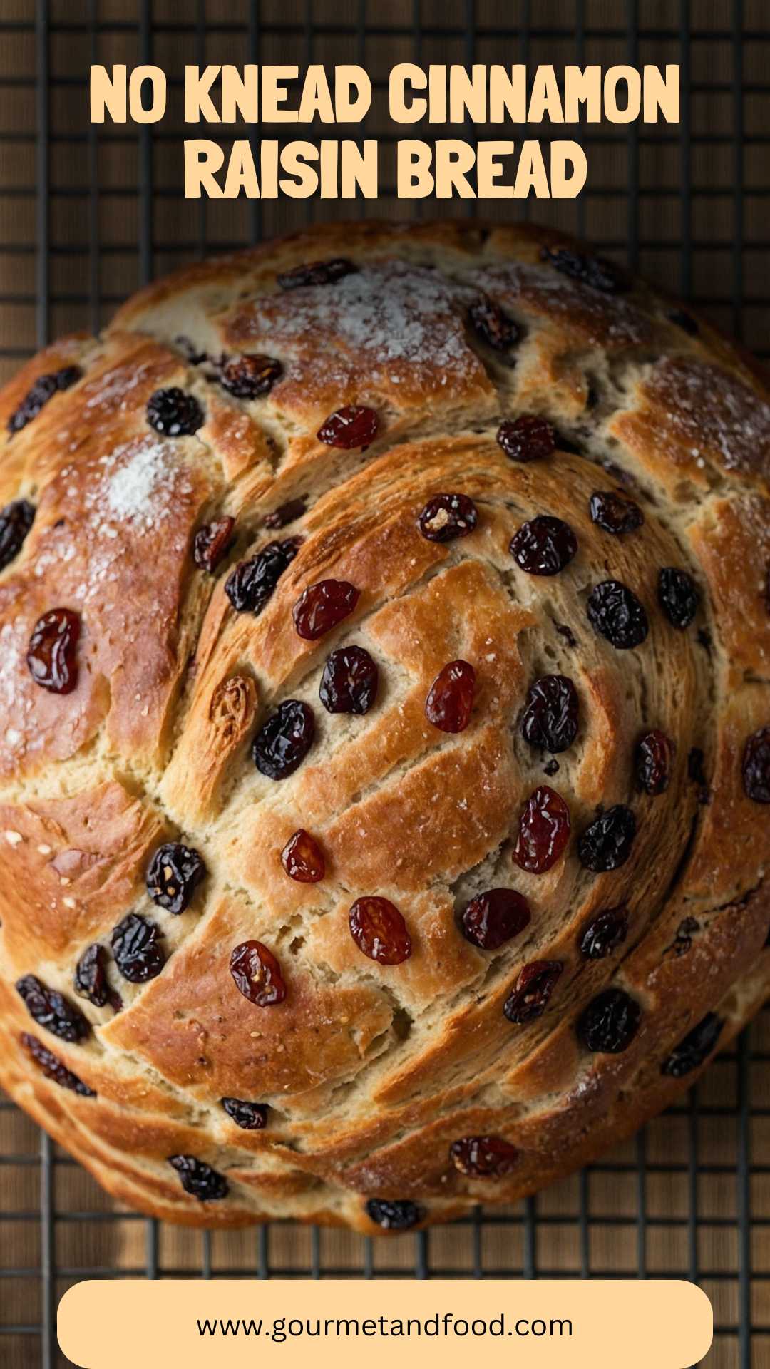 No Knead Cinnamon Raisin Bread