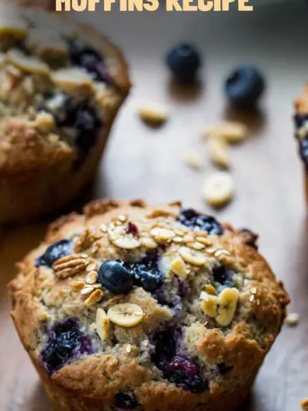 Banana Blueberry Oat Muffins Recipe