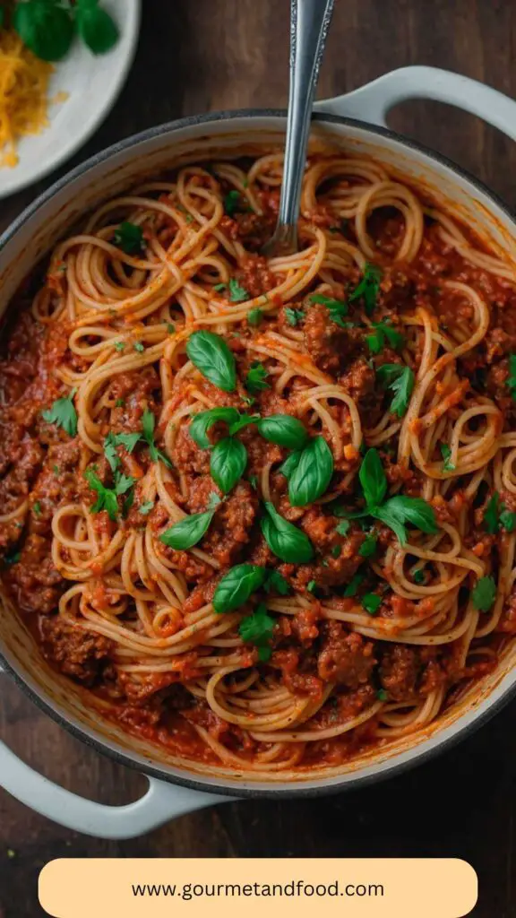 One Pot Spaghetti with Meat Sauce Recipe