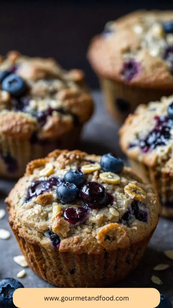 Banana Blueberry Oat Muffins