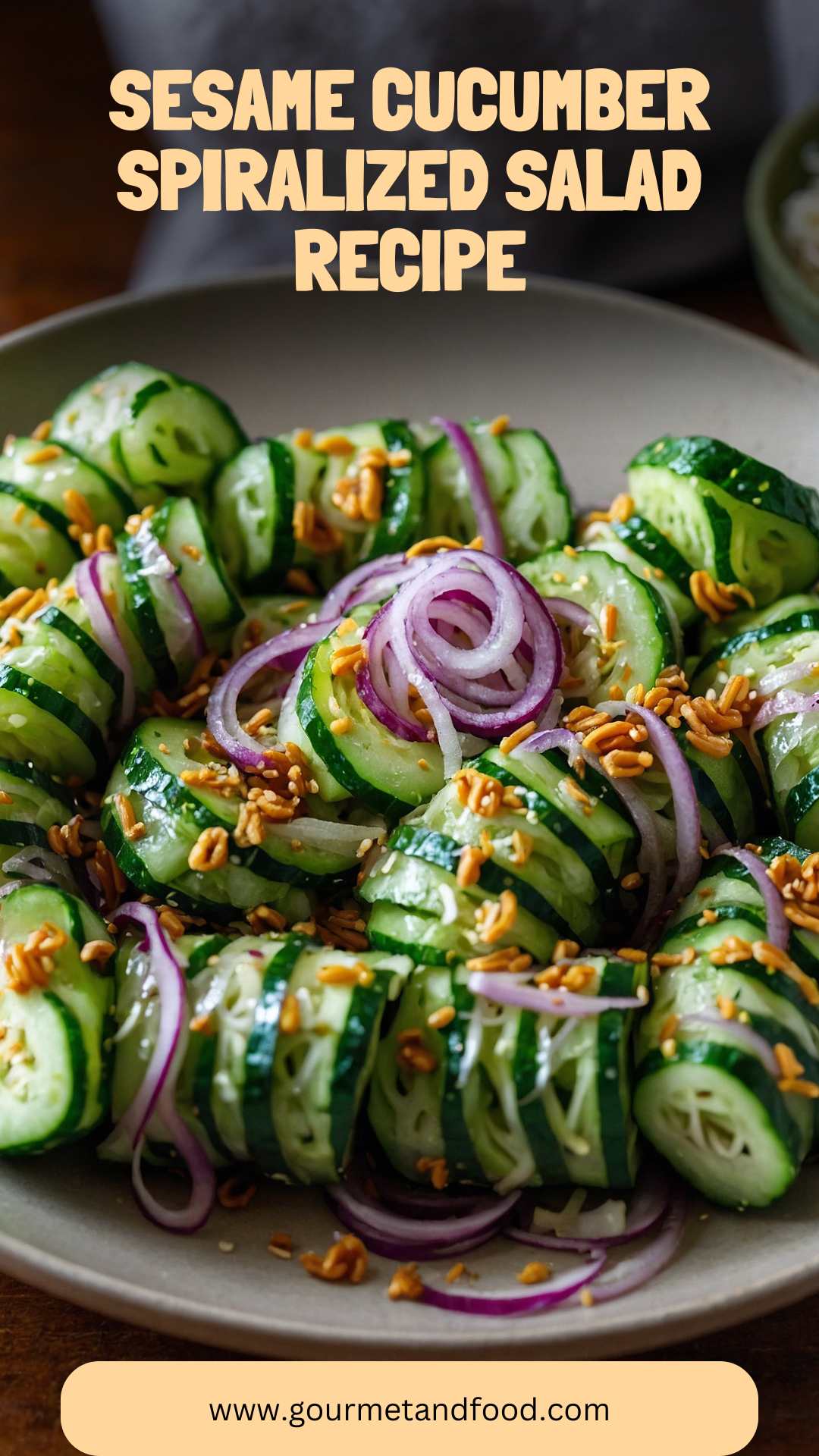 Sesame Cucumber Spiralized Salad Recipe