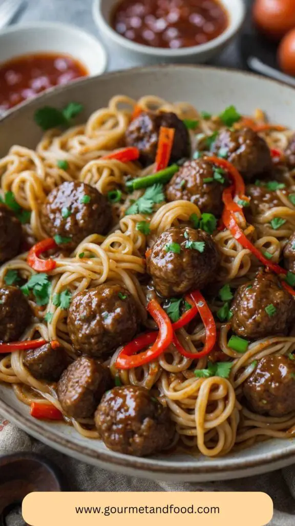 How to make Lo Mein Meatballs Recipe